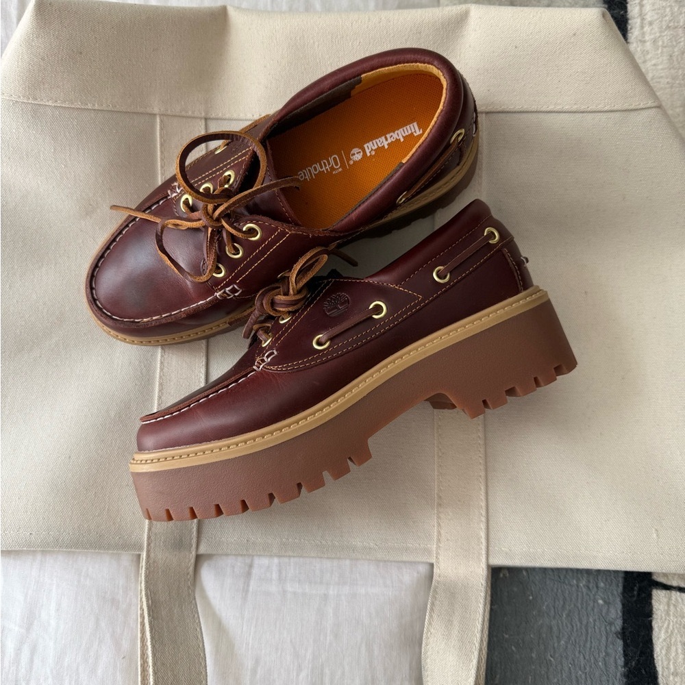 Timberland Stone Street Brown Leather Boat Shoes
